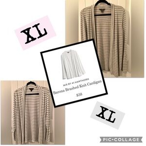 41 MIX Hawthorn Gray and White Open-Front Cardigan